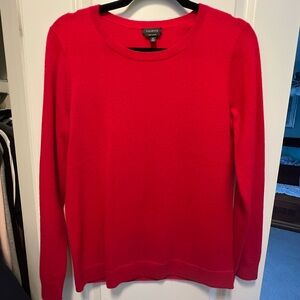 Talbots Women's Bright Red Crew Neck Cashmere Sweater